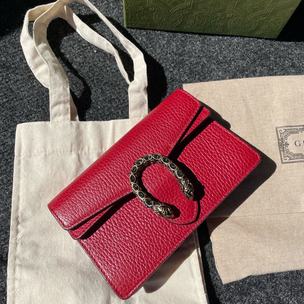 Gucci Crimson Mini Bag with Distinctive Hardware